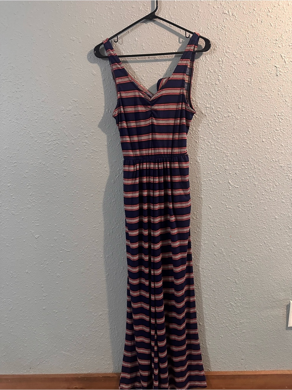 Live to be spoiled striped jumpsuit